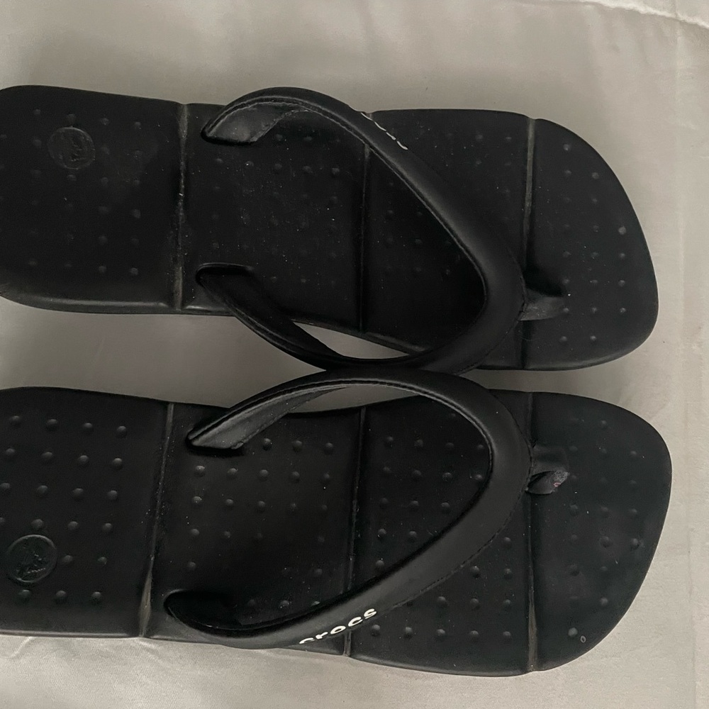 Black croc flip flops - Picture 3 of 3